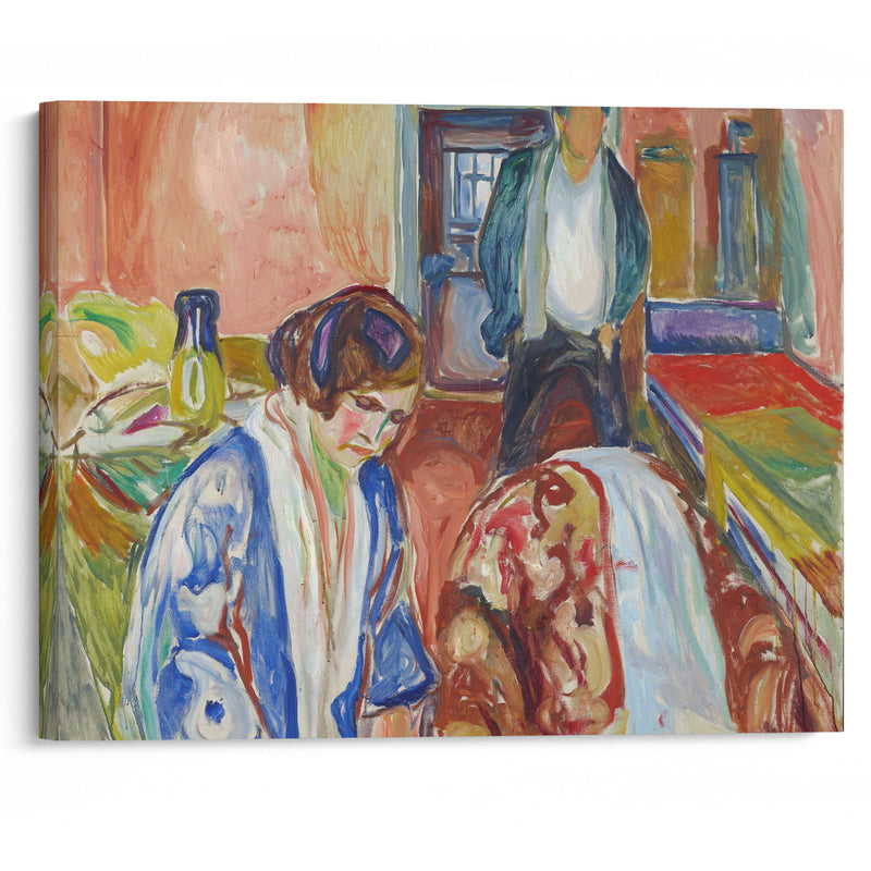 The Artist and his Model (1919–21) - Edvard Munch - Canvas Print