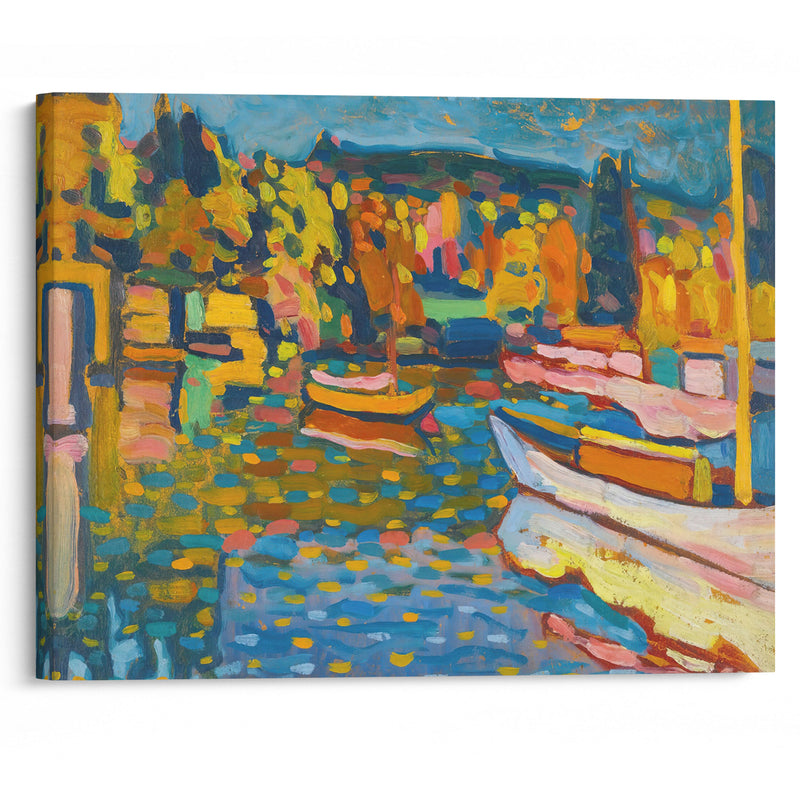 Study For Autumn Landscape With Boats (1908) - Wassily Kandinsky - Canvas Print