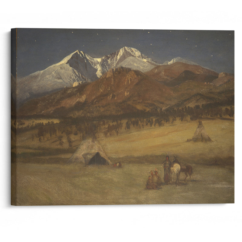 Indian Encampment – Evening (between 1876 and 1877) - Albert Bierstadt - Canvas Print