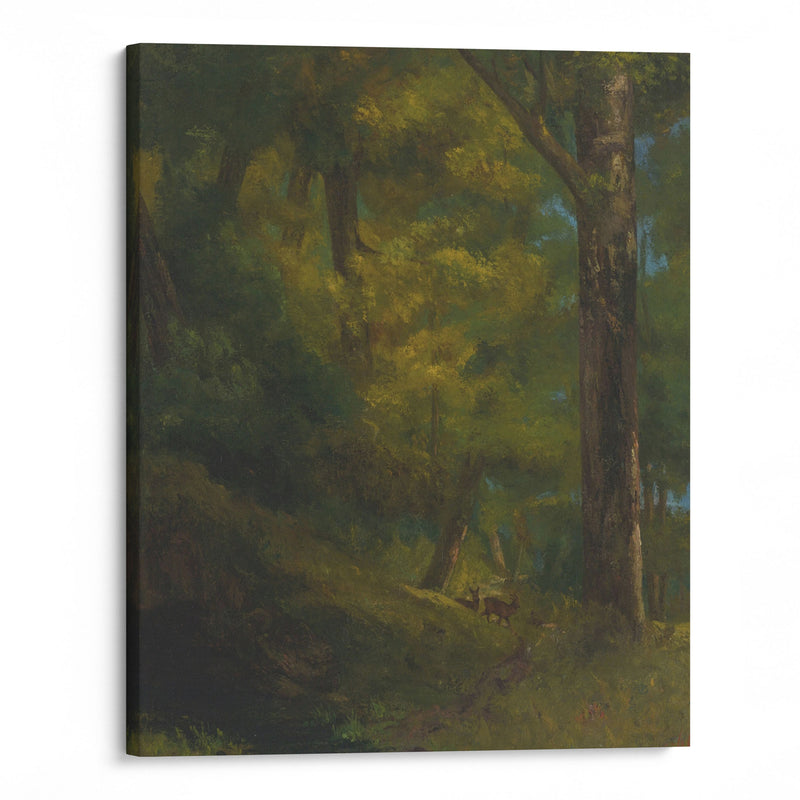 Deux chevreuils dans la forêt (1866) - Gustave Courbet - Canvas Print