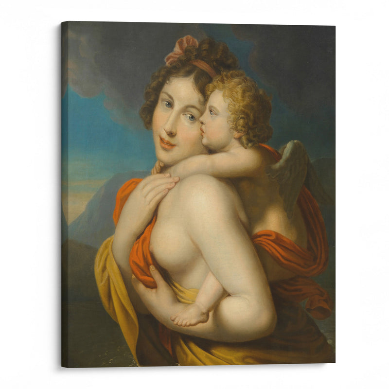 Nymphe trägt Amor durch einen Fluss (around 1800) - Johann Baptist von Lampi the Elder - Canvas Print