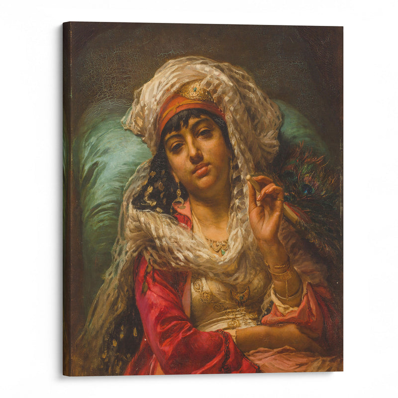 The peacock fan - Frederick Arthur Bridgman - Canvas Print