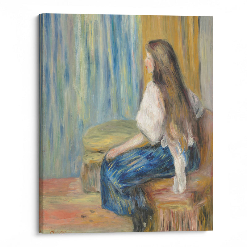 Femme aux longs cheveux (1895) - Pierre-Auguste Renoir - Canvas Print