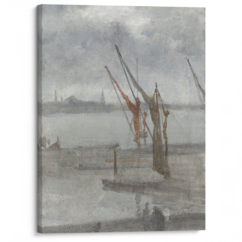 Grey and Silver – Chelsea Wharf (c. 1864-1868) - James Abbott McNeill Whistler - Canvas Print