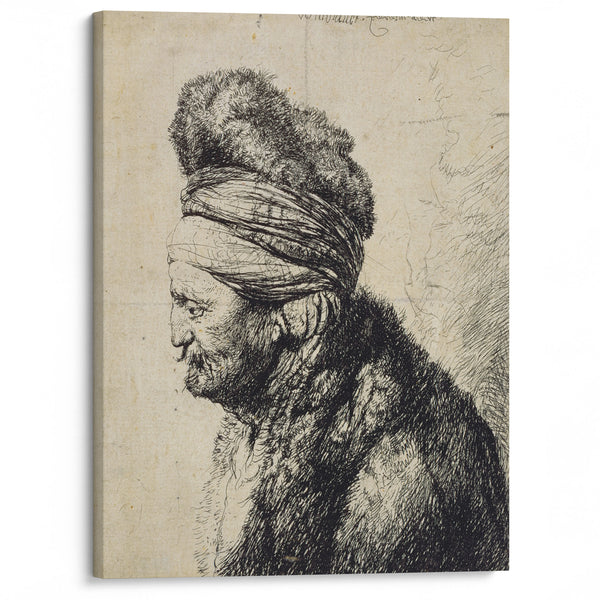 The Second Oriental Head (c.1635) - Rembrandt van Rijn - Canvas Print