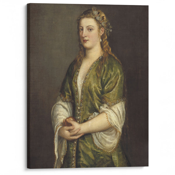 Woman Holding an Apple (c. 1550) - Titian - Canvas Print