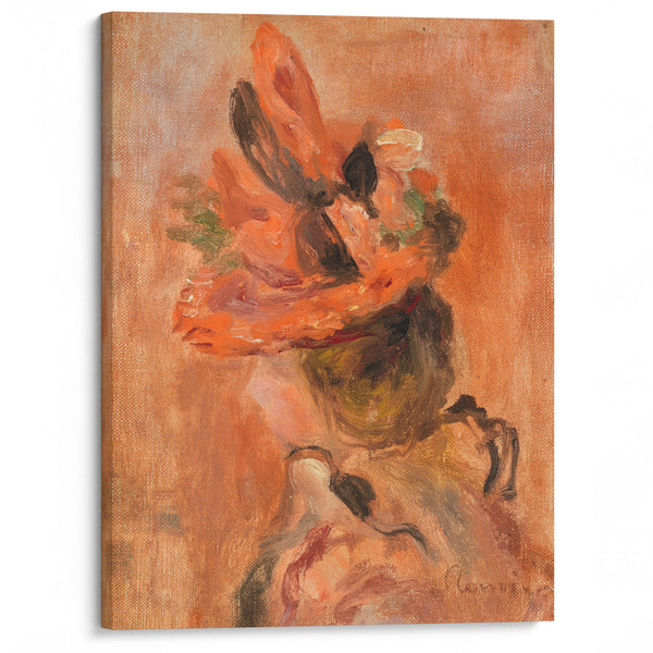 Woman’s Head with Red Hat (1890s.) - Pierre-Auguste Renoir - Canvas Print