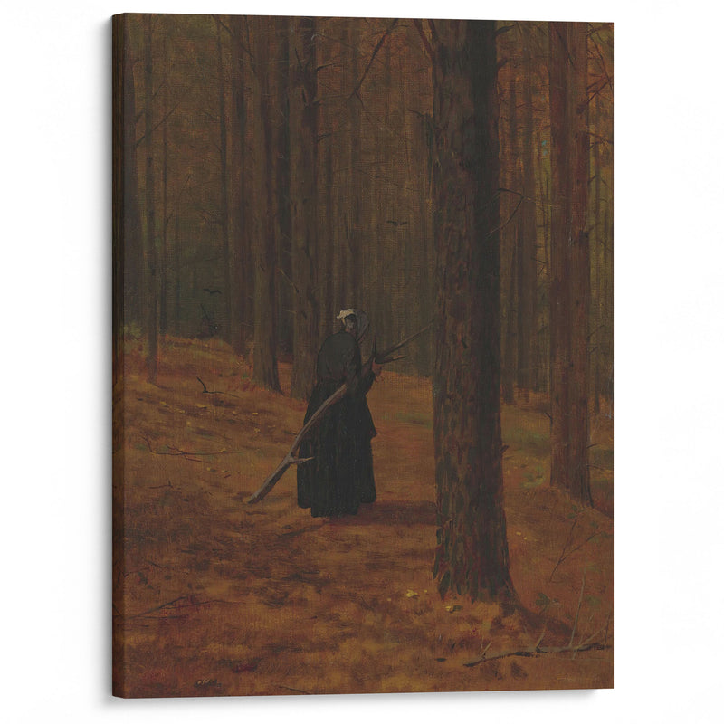 Old Woman Gathering Faggots (1865) - Winslow Homer - Canvas Print