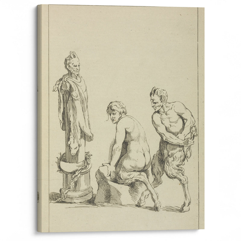 Two satyrs, and the head of a satyr - Peter Paul Rubens - Canvas Print