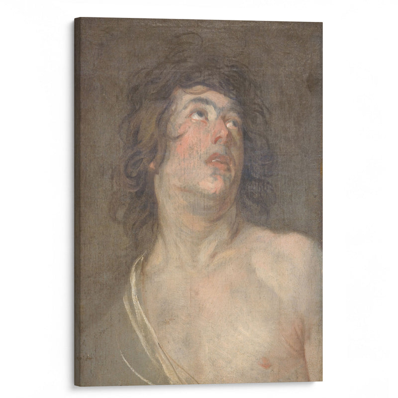 Study Head of a Young Man Looking Upwards. St Sebastian (1614 – 1641) - Anthony van Dyck - Canvas Print