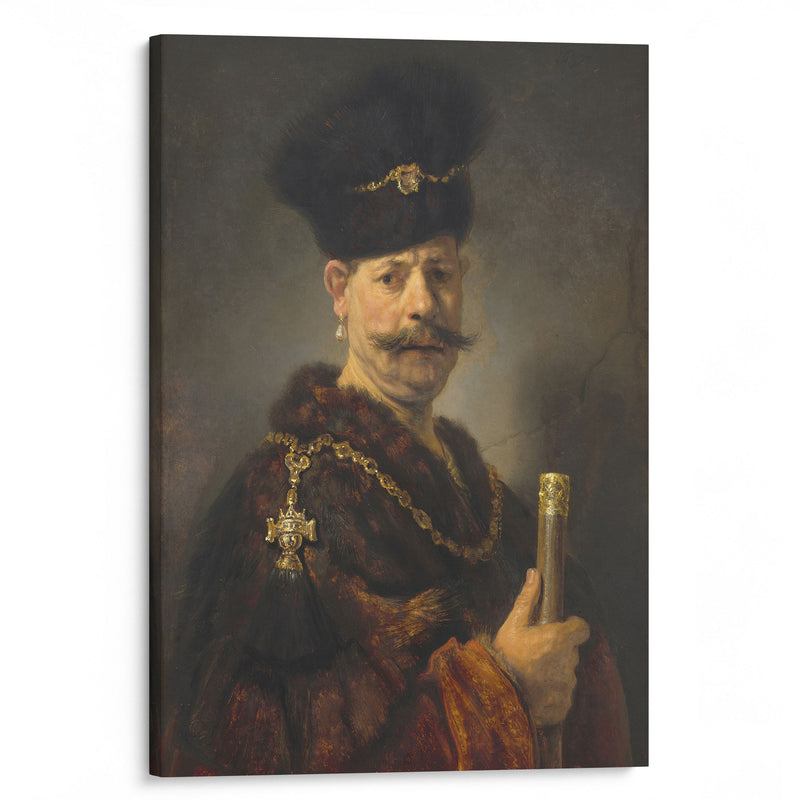 A Polish Nobleman (1637) - Rembrandt van Rijn - Canvas Print