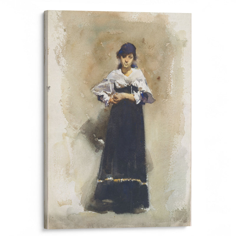 Young Woman with a Black Skirt (early 1880s) - John Singer Sargent - Canvas Print