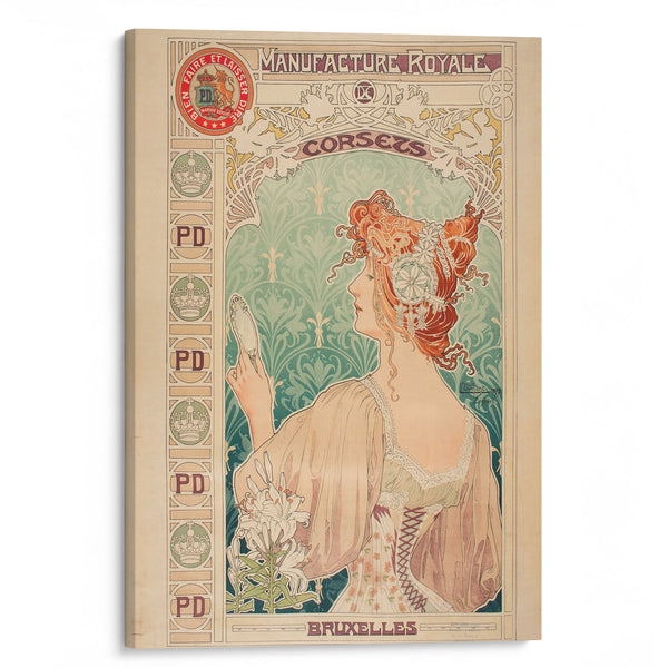 Manufacture Royale De Corsets (1897) - Alphonse Mucha - Canvas Print