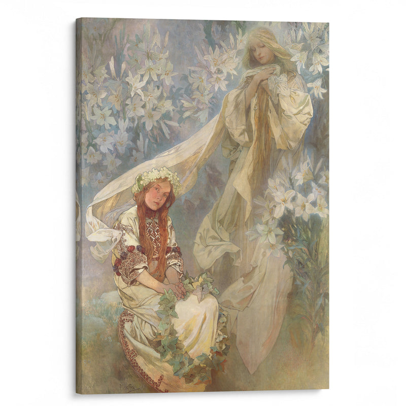 Madonna of the Lilies (1905) - Alphonse Mucha - Canvas Print