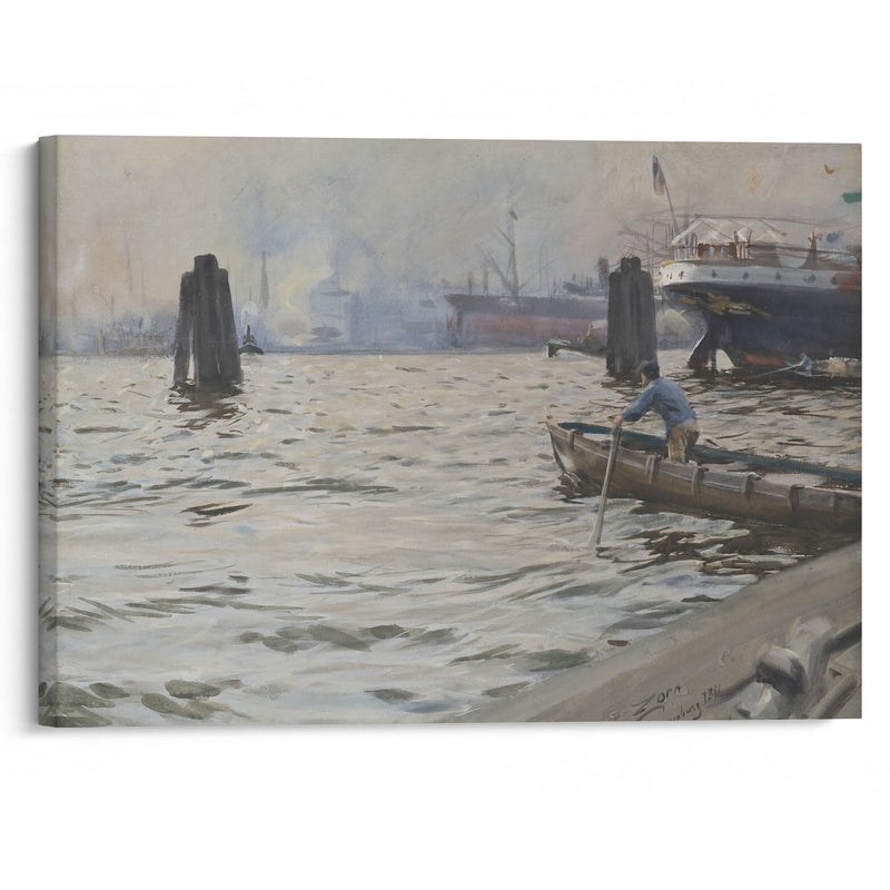 The Port of Hamburg (1891) - Anders Zorn - Canvas Print