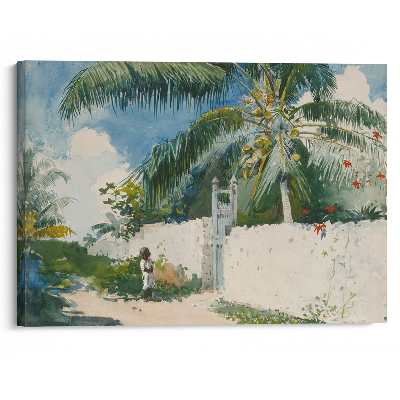 A Garden in Nassau (1885) - Winslow Homer - Canvas Print