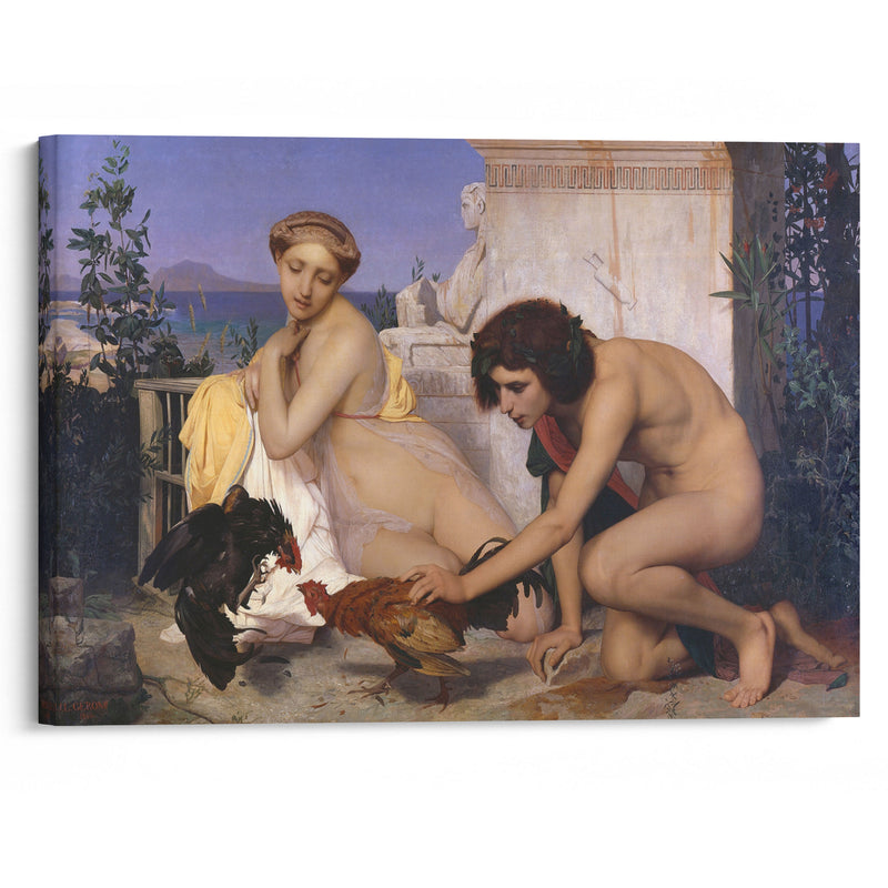 Young Greeks Attending a Cock Fight (1846) - Jean-Léon Gérôme - Canvas Print