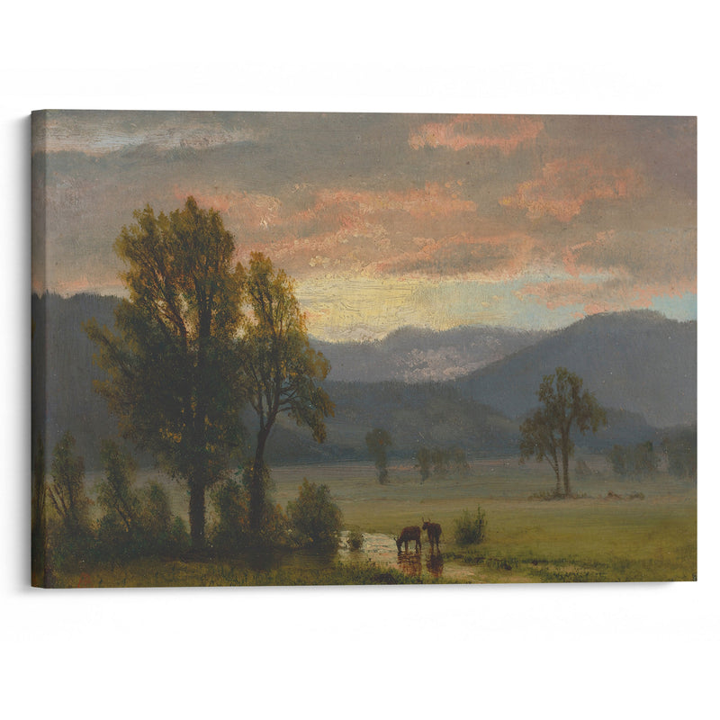 Landscape With Cattle - Albert Bierstadt - Canvas Print