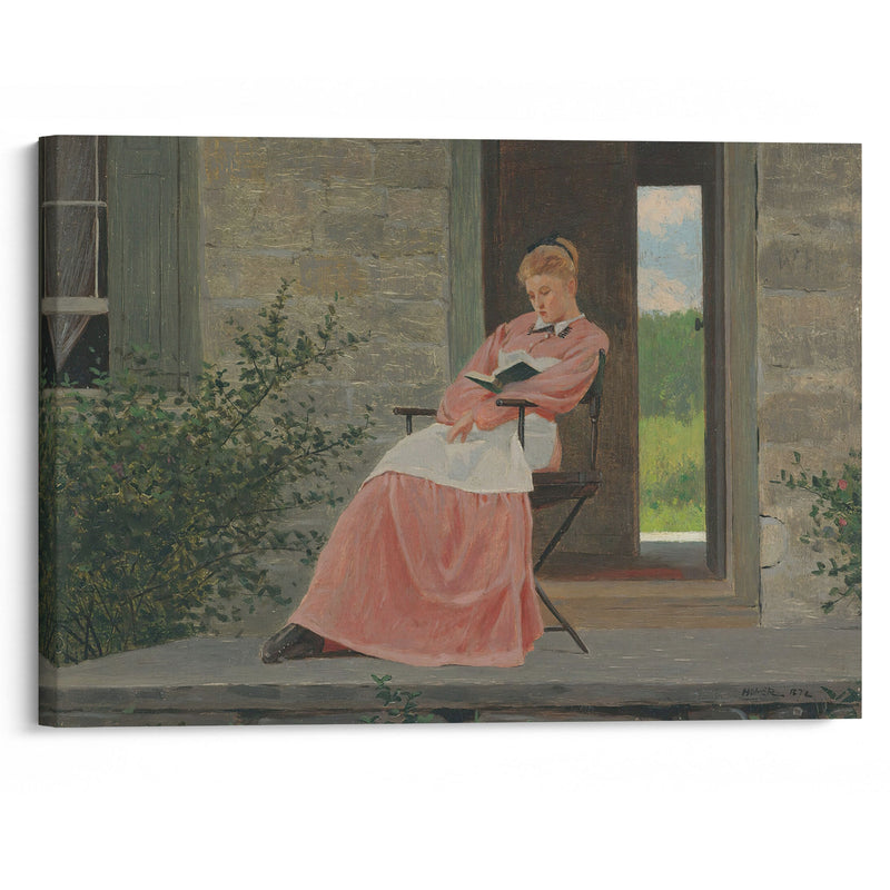 Girl Reading On A Stone Porch (1872) - Winslow Homer - Canvas Print