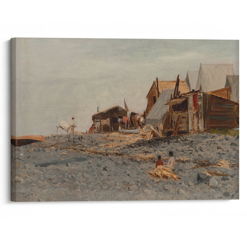 Salmon Fishery Village - Albert Bierstadt - Canvas Print