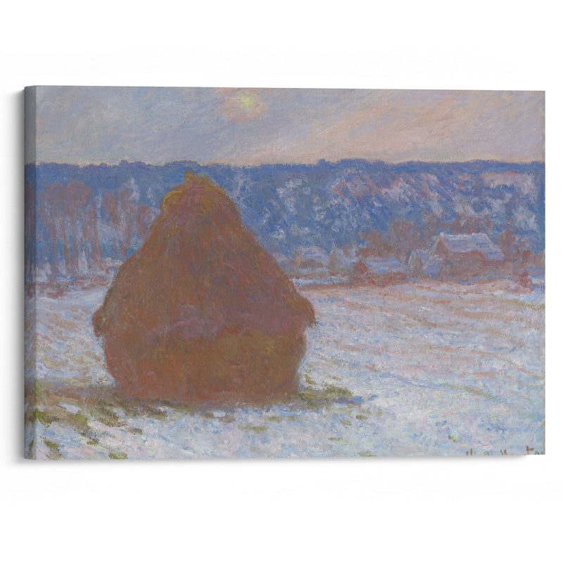 Stack of Wheat (Snow Effect, Overcast Day) (1890-91) - Claude Monet - Canvas Print