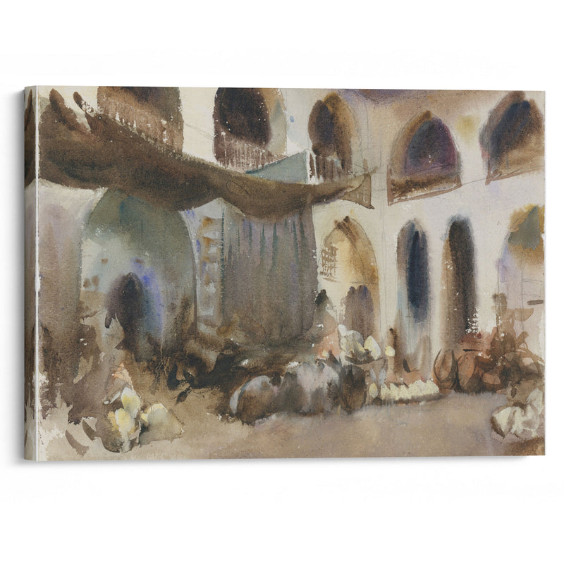 Market Place (1890s) - John Singer Sargent - Canvas Print