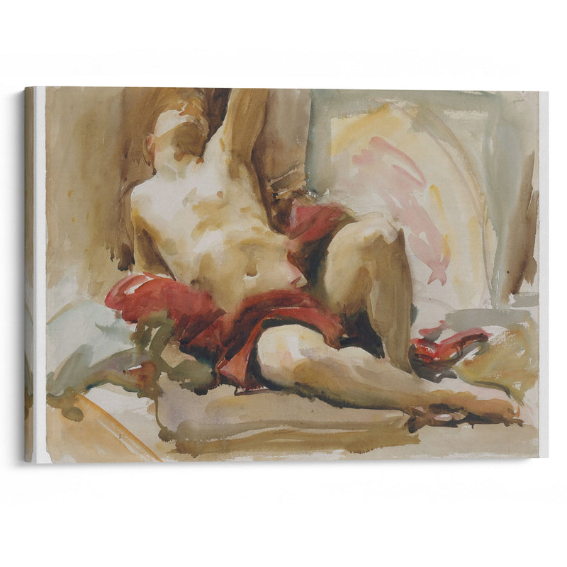 Man with Red Drapery (after 1900) - John Singer Sargent - Canvas Print