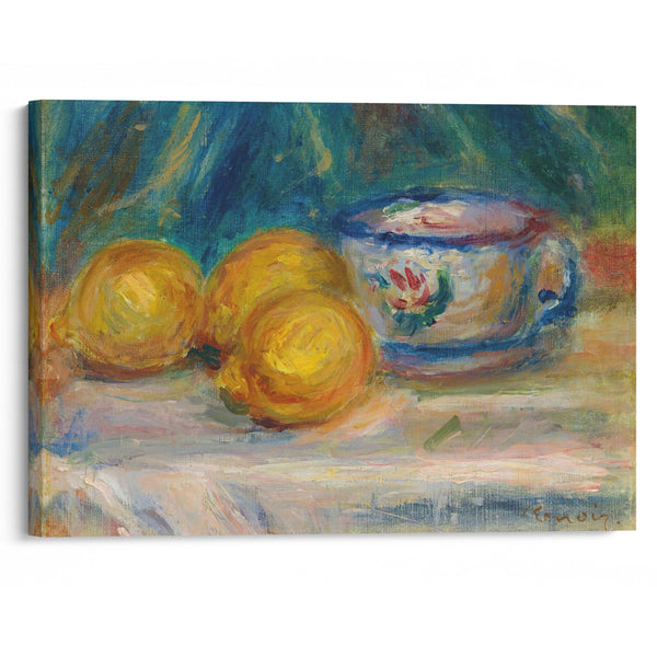 Nature Morte, Trois Citrons Et Une Tasse (circa 1895) - Pierre-Auguste Renoir - Canvas Print