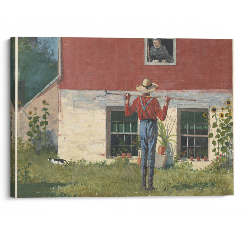 In the Garden (Rustic Courtship) (1874) - Winslow Homer - Canvas Print