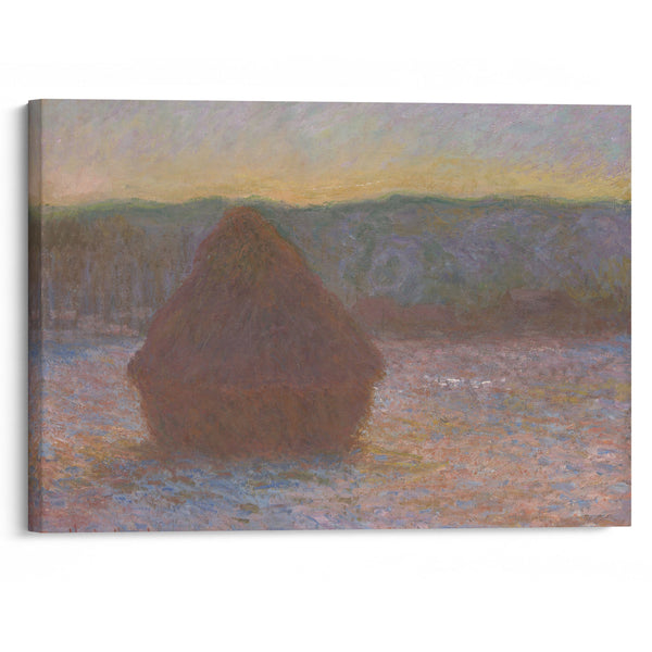 Stack of Wheat (Thaw, Sunset) (1890-91) - Claude Monet - Canvas Print