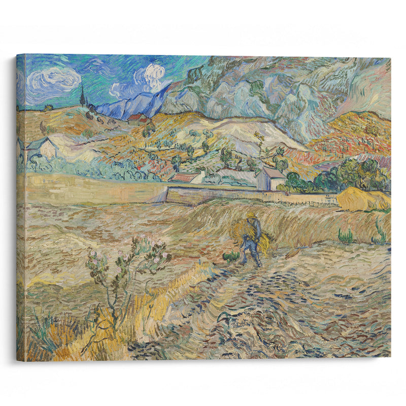 Landscape at Saint-Rémy (Enclosed Field with Peasant) (1889) - Vincent van Gogh - Canvas Print