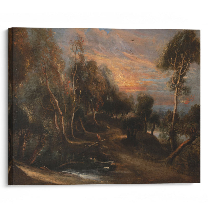 A wooded landscape at sunset - Peter Paul Rubens - Canvas Print