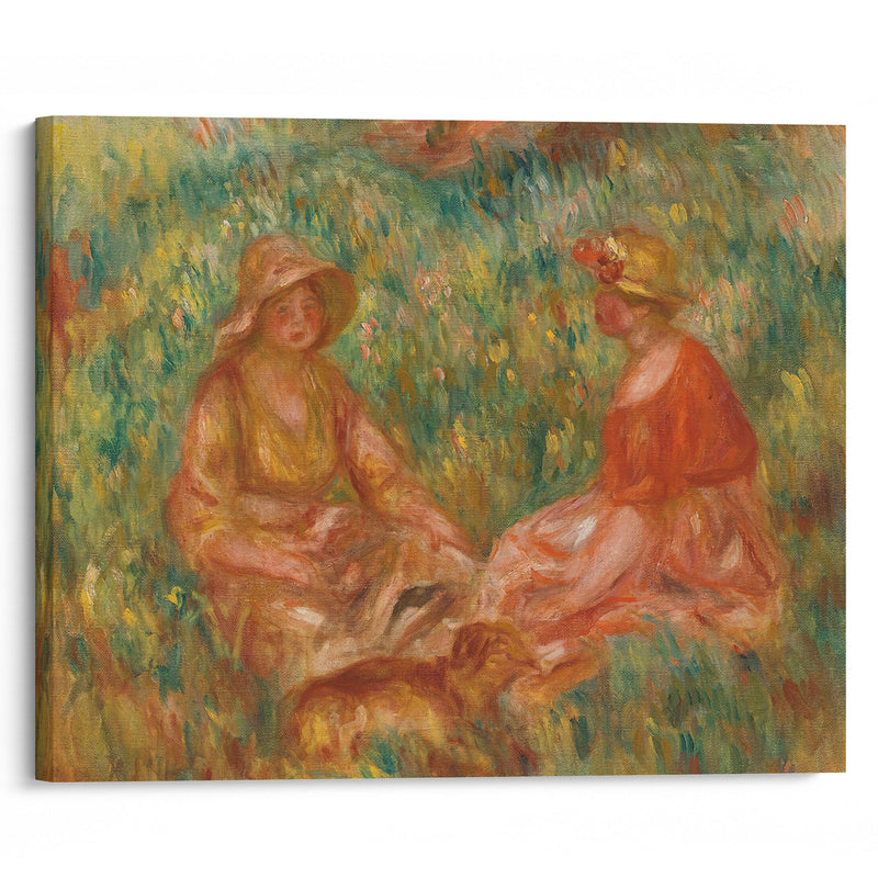 Deux Filles Dans Un Pré (Deux Femmes Dans L’herbe) (circa 1910) - Pierre-Auguste Renoir - Canvas Print