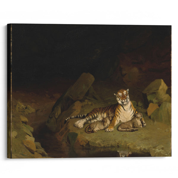 Tiger and Cubs (ca. 1884) - Jean-Léon Gérôme - Canvas Print