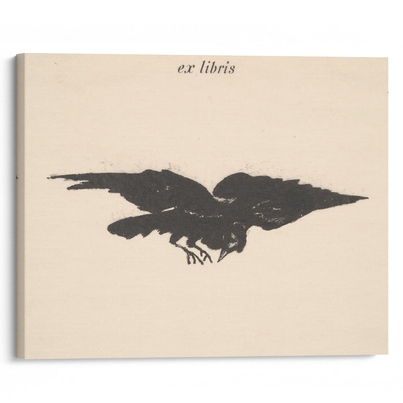 Flying Raven (ex libris) (1875) - Édouard Manet - Canvas Print