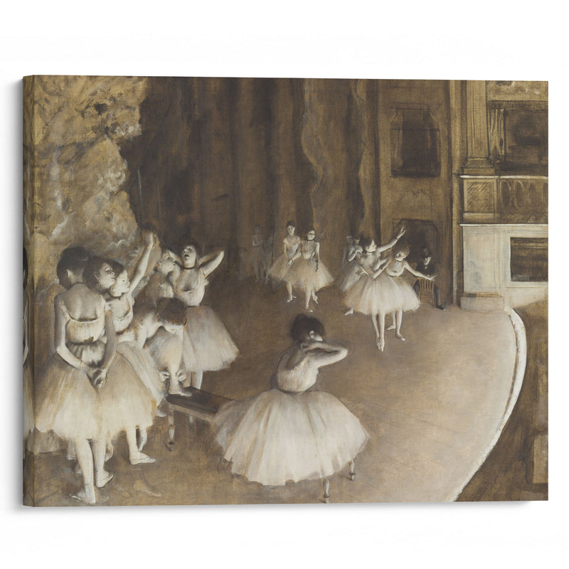 Ballet Rehearsal On Stage - Edgar Degas - Canvas Print