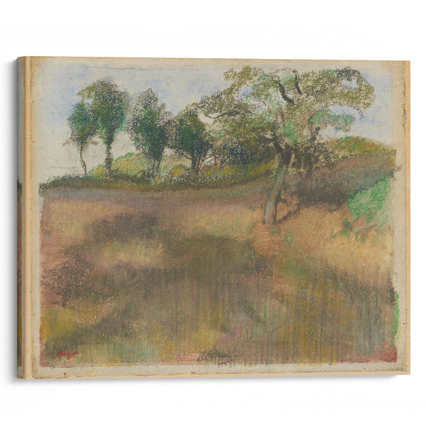 Ploughed Field Bordered by Trees (c. 1892) - Edgar Degas - Canvas Print