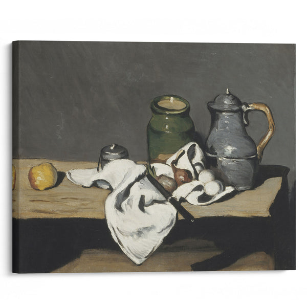 Still life with kettle (1867 - 1869) - Paul Cézanne - Canvas Print