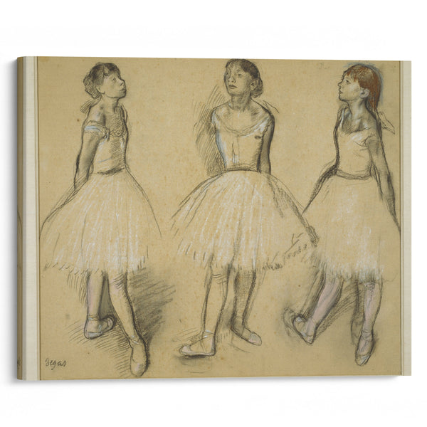 Three Studies of a Dancer in Fourth Position (1879-80) - Edgar Degas - Canvas Print