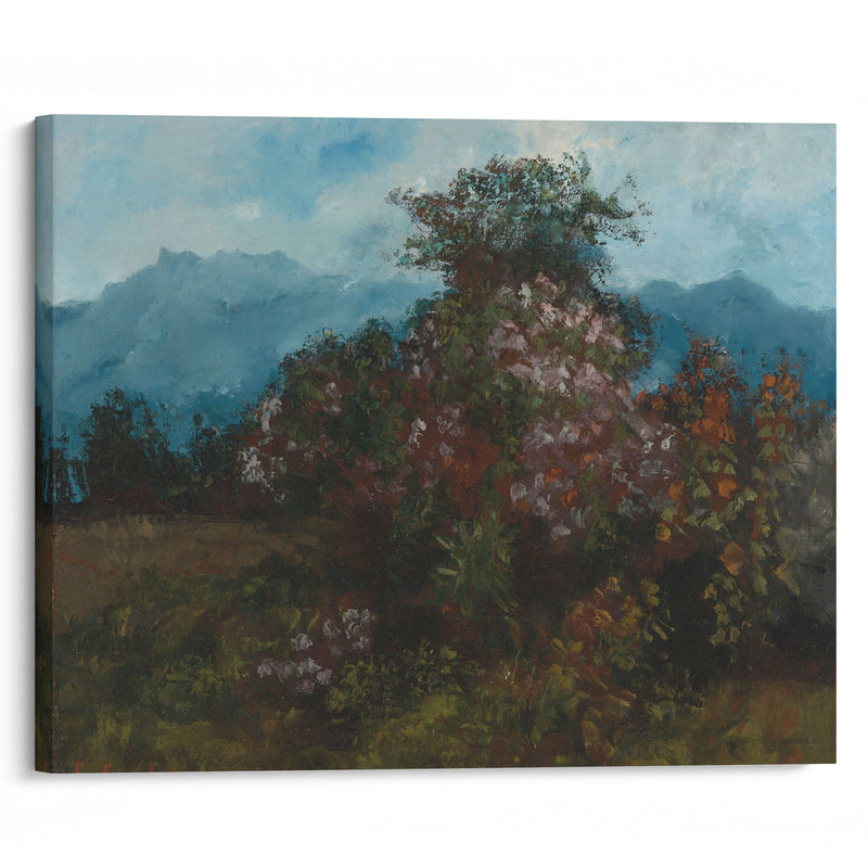 Paysage Avec Massif Fleuri - Gustave Courbet - Canvas Print