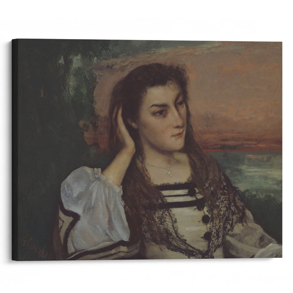 Reverie (Portrait of Gabrielle Borreau) (1862) - Gustave Courbet - Canvas Print