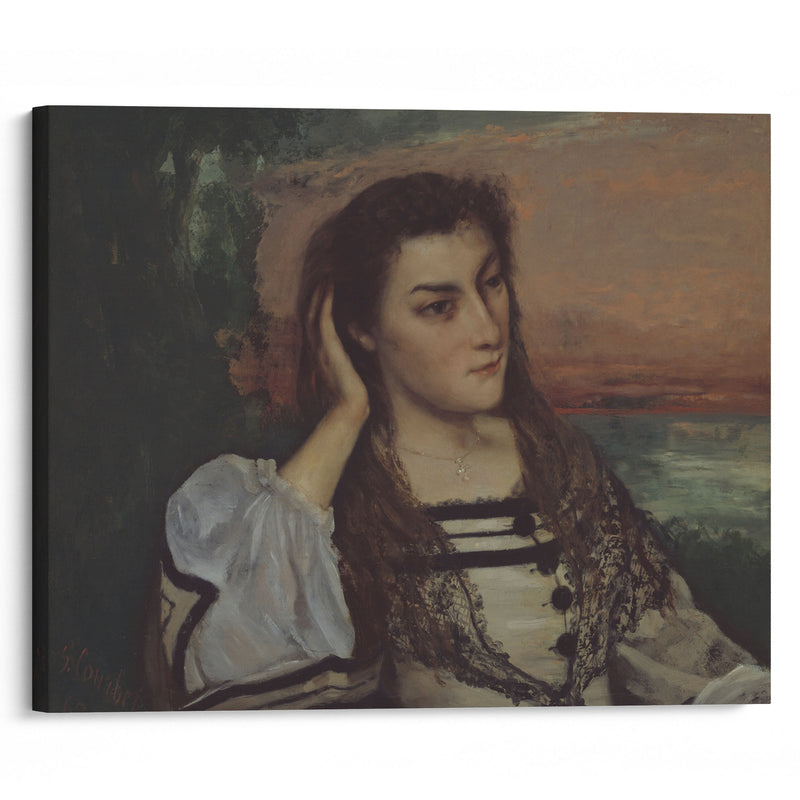 Reverie (Portrait of Gabrielle Borreau) (1862) - Gustave Courbet - Canvas Print