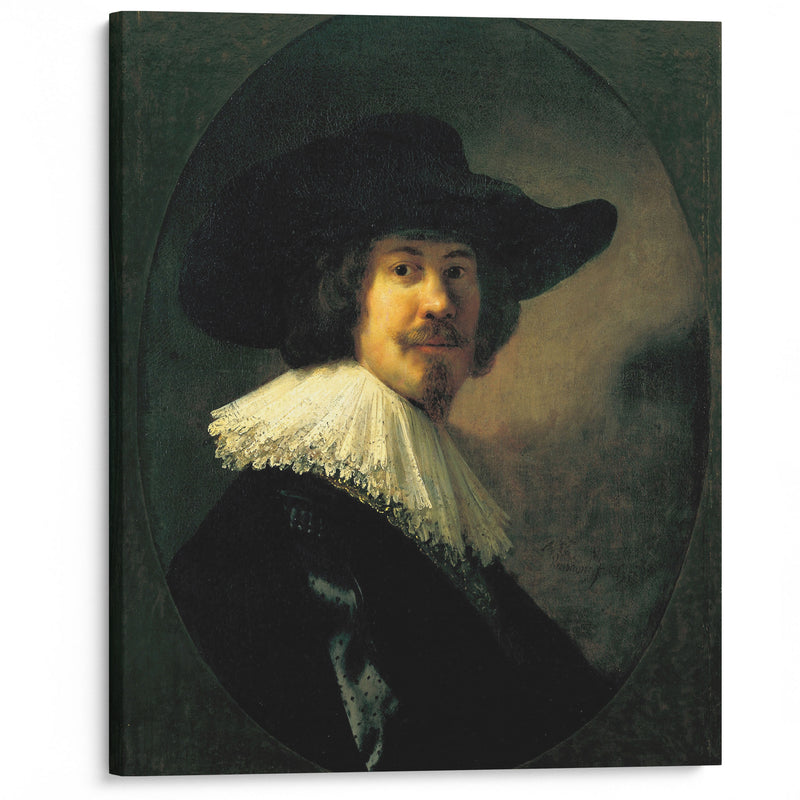 Portrait of a Man in a Broad-Brimmed Hat (1635) - Rembrandt van Rijn - Canvas Print