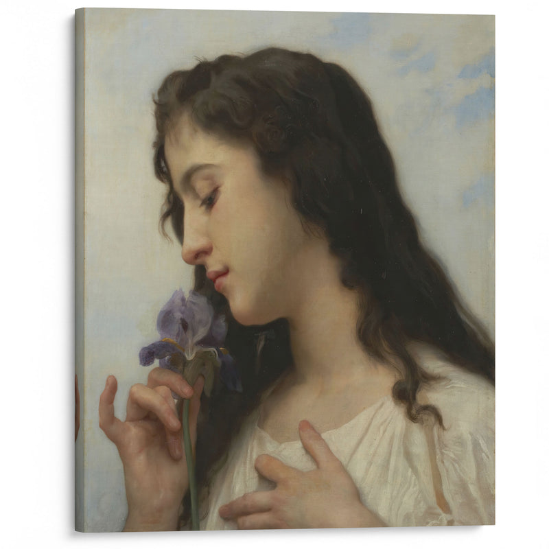 Woman with Iris (1895) - William Bouguereau - Canvas Print