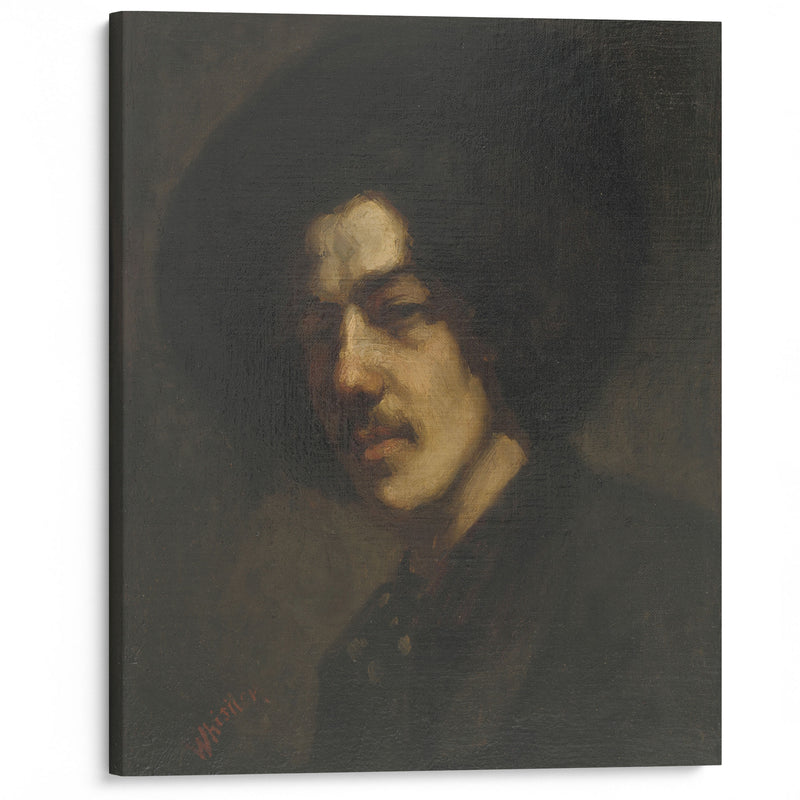 Portrait of Whistler with a Hat (1857-1859) - James Abbott McNeill Whistler - Canvas Print