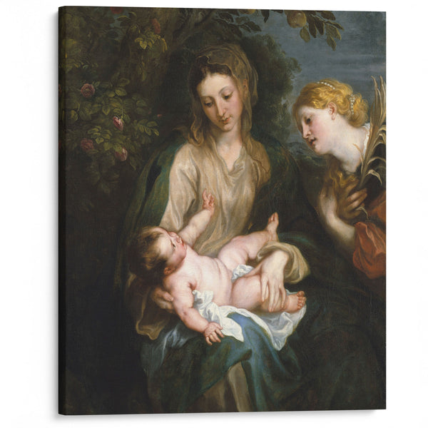 Virgin and Child with Saint Catherine of Alexandria (ca. 1630) - Anthony van Dyck - Canvas Print
