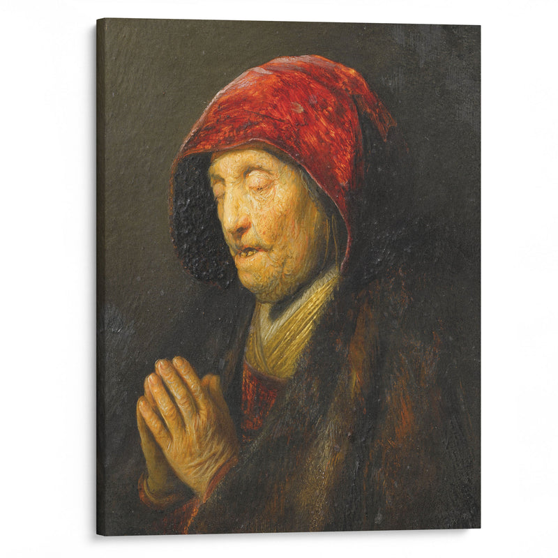 Old woman praying (1629-1630) - Rembrandt van Rijn - Canvas Print