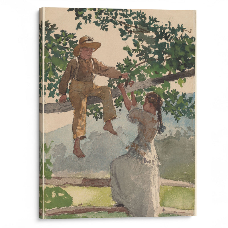 On the Fence (1878) - Winslow Homer - Canvas Print