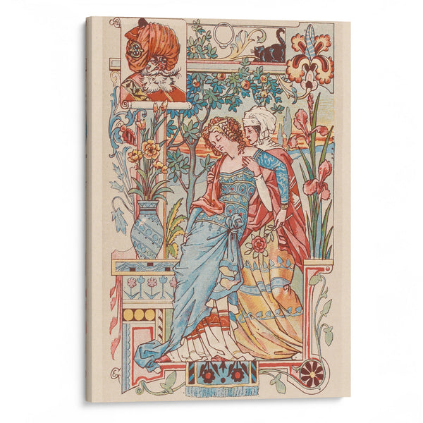 Femme assoupie dans les bras de sa servante - Eugène Grasset - Canvas Print