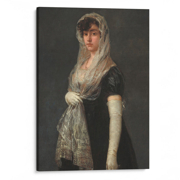 Young Lady Wearing a Mantilla and Basquina (c. 1800-1805) - Francisco de Goya - Canvas Print